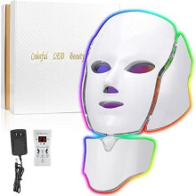 LED Gesicht Màsk Lichttherapie, Gesicht Rotlicht Therapie, 7-1 Farbe LED Gesicht Haut, Hautpflege, geeignet für den Hals Schönheitssalo