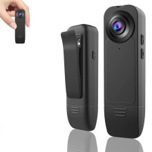 Mini Bodycam 1080P HD, kompaktkamera uten Wi-Fi, med 32 GB minnekort, overvåkingskamera med lyd-/videoopptak og nattsyn, innendørs og u