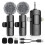 Mini microfone sem fio 4 em 1 com faixa para pescoço, compatível com todos os dispositivos (iOS, Android, câmera, PC), com ca 1