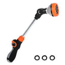 Zavlažovací tyč 43 cm ruční sprcha pro použití v zahradě s 8 režimy proudu, ovládání palcem, odnímatelná, nastavitelná v