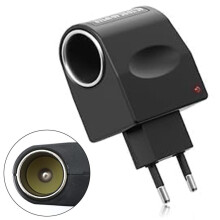 220V til 12V sigarettenneradapter, sigarettenner i bilen, med EU-plugg for mini-luftrensere med luftkjøler