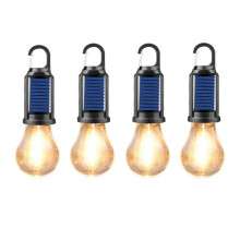 4PCS Solar Powered Camping Lights with Sensor, Hanging Hooks, Tent Lanterns, USB Rechargeable, 4 Lighting Modes, for Christmas Dec