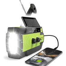 Solcelledrevet radio, solcelledrevet nødradio med sveiv på 4000 mAh, AM/FM/NOAA, SOS-alarmlommelykt og powerbank