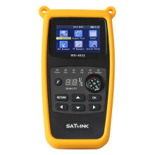 WS-6933 Satellittsøker DVB-S/S2 – Håndholdt satellittsøker med LED-lys, TFT-LCD-skjerm, 800 mAh batteri, EU-strømadapter, signal- og n