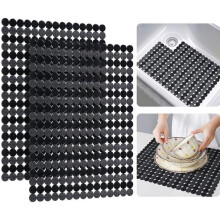 2 tiskialusmaton setti, 40x30 cm – Leikattava, PVC, musta – Naarmuuntumissuoja, liukumaton, helppo puhdistaa – Keittiöaltaisiin