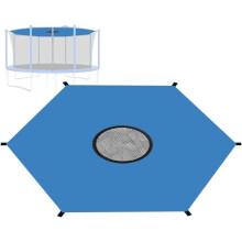 Trampoline zonnescherm, UV-bestendige zonbescherming, waterdicht, geschikt voor een trampoline van 2,4 meter met 6 palen.
