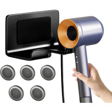 Haartrocknerhalter, Haartrocknerhalter für Dyson Supersonic Haartrockner, Haartrockner-Wandhalterung mit 5 magnetischen Düsenhaltern, s