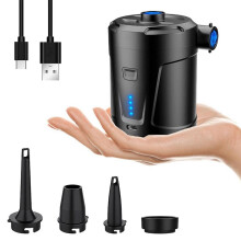 Electric air pump for inflatables, 5200 mAh, air mattress pump, rechargeable, portable, mini inflator/deflator pumps