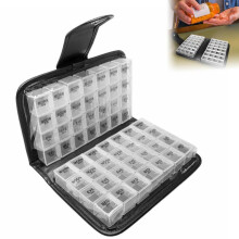 Pillendose,Pillendosierer für morgens, mittags Pillenbox, abends Medikamentenbox,große Wochenbox mit 56 Fächern,Tablettenbox