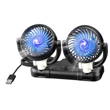 Autotuuletin, USB-tuuletin, 360 pyörivät kaksoispäät, 2-nopeuksiset kaksoistuulettimet, autontuuletin, kuorma-auton, pakettiauton, katumaa