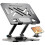 Laptop stand for desk, adjustable computer stand with 360 rotating base, ergonomic foldable laptop riser holder, load capacity 1 1