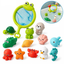 Juguetes de baño para bebés sin agujeros, 13 piezas, juguetes de baño para niños de 1, 2, 3 y 4 años, juguetes acuáticos para piscina y b