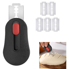 Ausziehbarer, magnetischer Brotschneider,professioneller Sauerteigschneider, Für Brot und n,e 6 Klingen,4*7cm