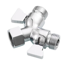 2-weg omstelkraan messing Y-splitter 1/2 inch met afsluitkraan voor douche, chroom