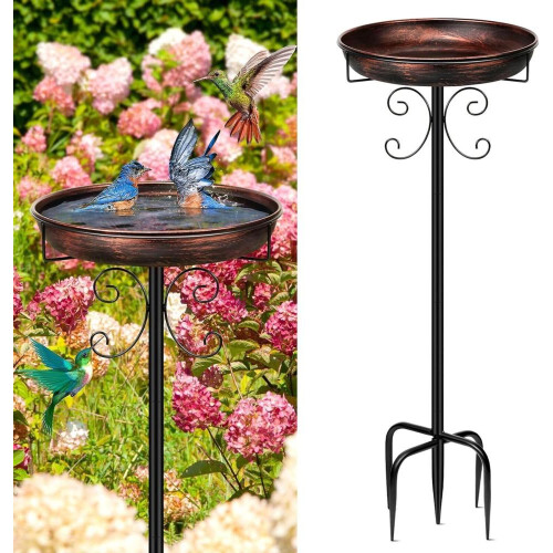 Bebedouro vertical para pássaros, ideal para jardins e áreas externas. Feito em metal, com 30 x 30 x 90 cm (35 polegadas).