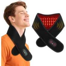 Nacken Handgelenk Beinwärmer Massageband, Rotlicht Wärmekissen 36 LEDs, 660/850nm, 3 Stufen Vibration und Wärme, 3000mAh Akku
