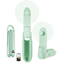 6-i-1 handhållen fläkt med ficklampa, mini USB-fläkt 2000mAh, bärbar, lätt och tyst, perfekt för camping och resor