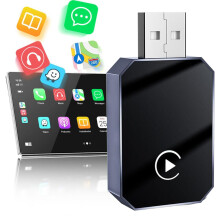 2-i-1 trådløs biladapter, CarPlay Plug and Play-adapter for iPhone og Android, latensfri automatisk biladapter