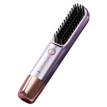Tragbare Haarglätterbürste,Mini-Kabelloser Heißkamm, wiederaufladbare Glätteisenbürste mit Negativ-Ionen, elektrisches Haarstyling-Tool