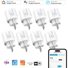 8x chytrá WiFi chytrá zásuvka s měřením spotřeby energie a hlasovým ovládáním, časovačem, aplikací SmartLife, mini chytr