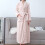 Women's Terry Cloth Bathrobe Double Pockets Pink 6