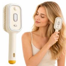 Elektrische Glättbürste kabellos wiederaufladbar, 3-in-1 Heißluft Haarbürste mit Dampf & Massagefunktion, Anti-Frizz Styling für glatte