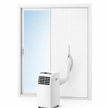 Raamafdichting voor airconditioner 90x210cm, deurafdichting voor draagbare airconditioner met ritssluiting, afdichting voor afvoer