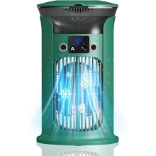 Minijäähdytin 880 ml:n vesisäiliöllä, USB-haihdutusjäähdytin suihkutoiminnolla, 3 nopeutta, 7-värinen LED-yövalo, kannettava toimistoon, mak