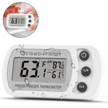 Digitaalinen jääkaappilämpömittarisetti (2 kpl), pakastinlämpömittari LCD-näytöllä, vedenpitävä, magneettinen keittiöön ja pakastimeen