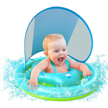 Flotador hinchable para bebés con protección solar, para bebés de 3 a 36 meses y de 8 a 15 kg, diversión segura en la piscina para los má