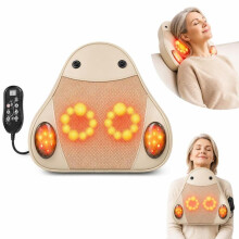 Massagekissen Rücken Nacken Elektrisch Shiatsu Wärmefunktion 12V 24W 3 Modi 3 Stufen Timer EU-Stecker