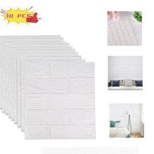 10 stuks 3D-wandpanelen, zelfklevend behang met steenlook, 35x38,5 cm, waterdichte wandpanelen, muurstickers, baksteenmotief.