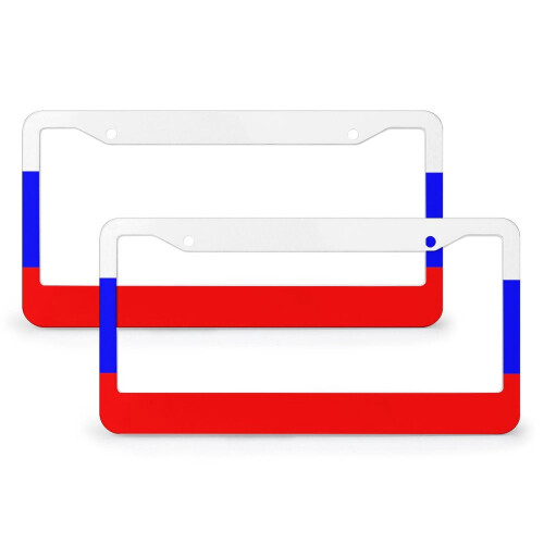 Russia Flag License Plate Frames Aluminum 2 pcs