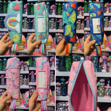 (multicolor) Smiggle Mini Pencil Case Tote Large Capacity Kids Pencil Pouch School Stationery Organizer Portable