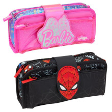 (black) Smiggle Kids Button Closure Pencil Case Large Capacity Stationery Bag for School Students Cute Cartoon Design