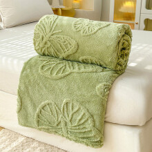 Solid Color Butterfly Flower Throw Blanket Coral Flannel