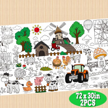 Farm Coloring Poster Tablecloth 30 x 72 Inch