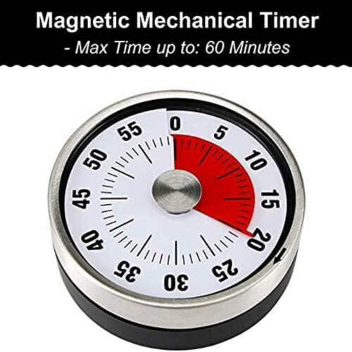 Magnetic Mechanical Kitchen Timer, 60 Minute Countdown Timer for Baking, Cooking, Steaming and Barbecue, Visua 2
