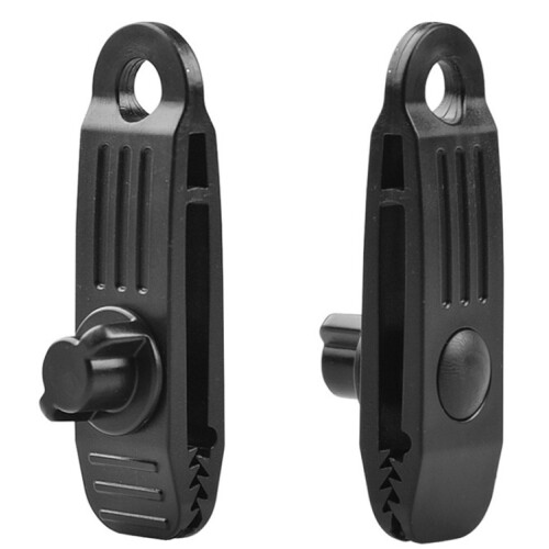 10-Piece Outdoor Camping Canopy Windproof Tent Clip Set, Plastic Rainproof Tarp Fixing Clips, Additional Pull Point Design, Black Type B 2