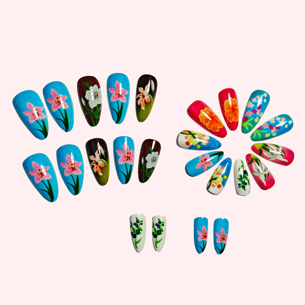 Dachuang Beauty 24Pcs Glossy Press-On Nails, Odorless & Eco-Friendly