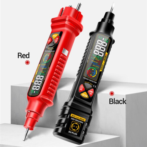 Aneng Multifunctional Power Socket Digital Display Phase Meter (Red, Us Standard):Red Us Plug 2