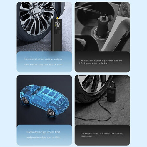 T6 Tragbare, kabellose Auto-Luftpumpe mit Display (Schwarz):T6 2