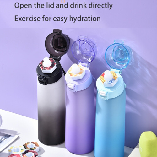 Αθλητικό παγούρι 700 ml από τριτάνιο, φορητό, στεγανό, χωρίς BPA, με καλαμάκι, μωβ 2
