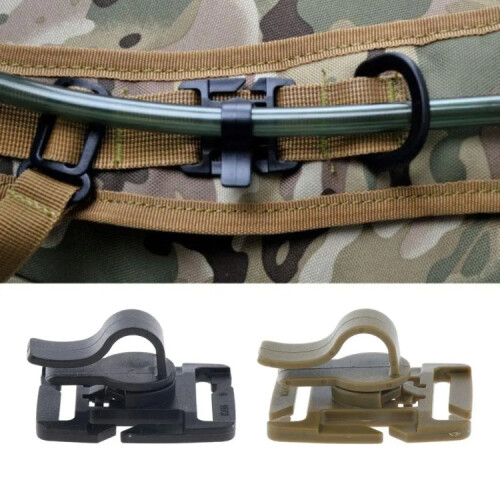 Adjustable 360 Degree Rotatable Hydration Bladder Clip, 2 Pack, Mud Color, Outdoor Backpack Accessory 1