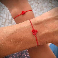 stuk hartarmband, boho, verstelbare armband voor stellen, vriendschapsarmband, gevlochten armband