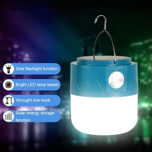 105 Solar-Powered Rechargeable LED Bulb Camping Light with Flashlight Function (Orange):Orange 2