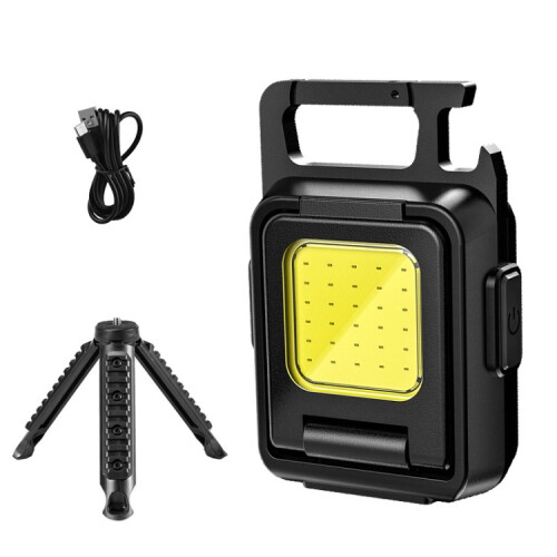 Double-sided COB flashlight mini keychain light camping light strip small bracket:With Stand 1