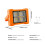 Solar-powered floodlight, portable flashlight, emergency work light (orange):144 LEDs 3
