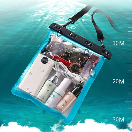 Borsa a tracolla impermeabile trasparente per telefono e piccoli oggetti, multiuso per esterni, blu lago 2