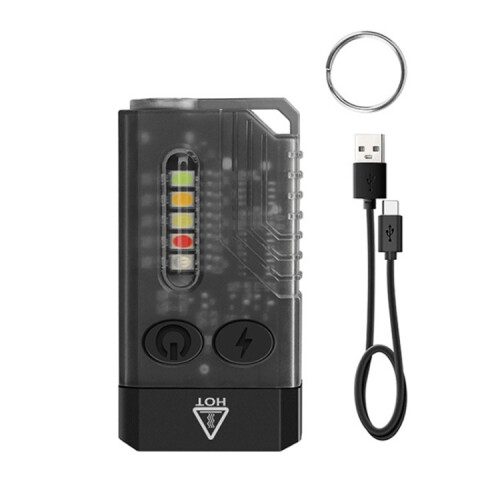 V10 Portable Keychain Light, USB Rechargeable High-Intensity Mini Flashlight (Black):black 1